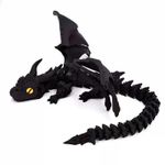 3D Printed Wyvern Dragon Model with Wings Articulated Desktop Ornament Gift