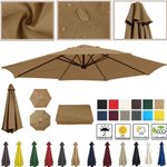 Replacement Fabric Parasol Garden Canopy 2m 2.5m 2.7m 3m Cover 6 8 Arm Umbrella