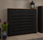 Black Radiator Cover Cabinet Traditional Modern MDF Wood Horizontal Shelf Medium