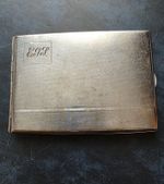 Antique Art Deco Silver Plated Engine Turned Pocket Cigarette Case Monogrammed