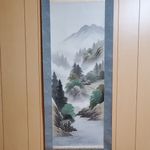 Japanese Hanging Scroll Art Painting "Sansui Landscape" Chiaki Ito Kakejiku