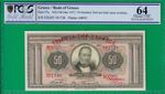 Greece 50 drachmai 1927 with Red new bank overprint, P97, PCGS Choice UNC *64*