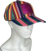 Kurt Geiger Southbank Cap Striped Fabric Adjustable Unisex One Size  (SHP)