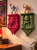 Pair - Snake Mountain & Castle Grayskull Wall Shelf Set MOTU He-Man 3D Printed