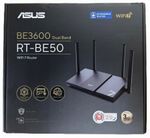 ASUS RT-BE50 BE3600 Dual-Band WiFi 7 Smart AiMesh Extendable Router - Black