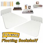 4pcs Wall Mounted Invisible Floating Bookshelf Holder for Home Office Xmas Color