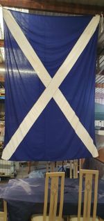 Vintage Scottish Flag Saltire St Andrews Cross Large Sewn Woven Fabric Rope