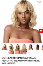 Outre Wigpop Synthetic Full Wig Nadia  DR 2 Auburn NEW
