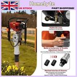 52cc Petrol Pile Driver Fence T Post Driver Knocker Push Pile Hand Rammer 2.3hp