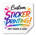 Personalised Square Printed Stickers Custom Logo Labels Vinyl Customised Sticker