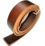 3.5mm Thick Italian Brown Veg Tan Leather Belt Straps 158cm - 62 inch long