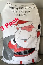 3 LARGE SANTA SACK BAG GIFT PRESENT CHRISTMAS FATHER GIANT STOCKING CHILDREN PVC