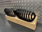 Pair For BMW 1 Series F20 F21 2015-2019 Front Kidney Grill Grille Gloss Black