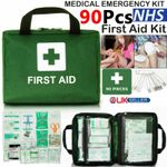90 PIECE FIRST AID KIT BAG MEDICAL EMERGENCY KIT. TRAVEL HOME CAR TAXI WORKPLACE