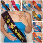 Custom Birthday Sash – Hen Party Stag Do Personalised Any Text 16 18 21 30 40 UK