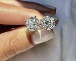 4 Ct Round Cut Moissanite FL/D Stud Earrings 14K White Gold 8mm Screw Back $695