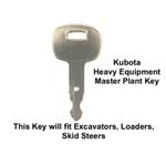 Kubota Master Plant Key for Excavators Diggers Tractors Loaders & Skid Steers