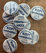 Last’ Uncovered Kop 25mm Button Badge Sheffield Wednesday v Ipswich Town 3/5/86