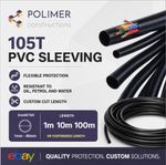 Flexible 105T PVC Cable Sleeving / Tubing Wiring Harness Black