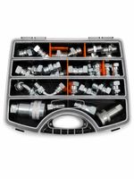 55pc Hydraulic BSP Fittings Kit 1/4 3/8 1/2 ISO A Quick Release Couplings M/F