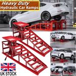 2x Heavy Duty Car Ramps Hydraulic Jack Max Height 380mm Garage Vehicle Lift 4Ton