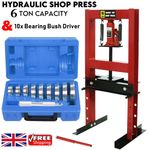 6ton Workshop Press Machines Hydraulic Bench Press + 10x Wheel Bearing Bush Seal