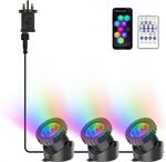 NATPOW Pond Lights Mains Powered, RGB Submersible Lights, IP68 Waterproof