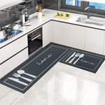 2 Pieces Kitchen Rug Non Slip Washable, Kitchen Floor Mat, Kitchen Mat Sets For 