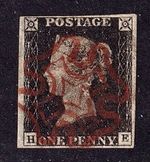 GB QV PENNY BLACK 1840 SG2 1d PLATE 3 QUALITY USED FULL BRIGHT RED MC  (HE)