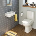 Basin Sink Close Coupled Toilet Set Cloakroom Ceramic Suite Small Sink White