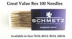 Schmetz Domestic Universal Sewing Machine Needles Box of 100 - Select Your Size