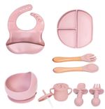 Zeuspira Baby Weaning Cocoon Silicone Feeding Set Pink 6m+