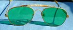 Vintage Aviator Style  green glass sunglasses- without case- Good condition