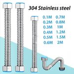 SHOWER HOSE 0.1m to 2m 304 STAINLESS STEEL FLEXIBLE CHROME SHOWER BATHROOM PIPE