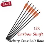 12X 20" Archery Crossbow Bolts Carbon Shaft Arrows for Crossbow Hunting Shooting