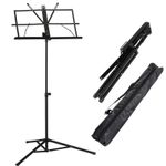 SHEET MUSIC BOOK STAND + CARRYING BAG PORTABLE FOLDING METAL STAND ADJUSTABLE