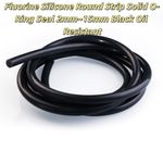 Fluorine Silicone Round Strip Solid O-Ring Seal 2mm~15mm Black Oil Resistant