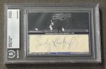 SANDY KOUFAX SIGNED AUTO PERFECT GAME CUSTOM CARD W/VINTAGE SIG DODGERS BAS/DNA