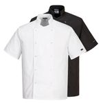 Portwest Chef's Cumbria Jacket Short Sleeve Machine Washable Durable C733