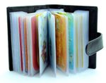 Genuine Leather Credit Card Holder Wallet 20 Plastic Pockets-4 Further Card Slot
