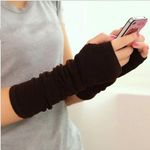 Cute Protection Arm Warmer Long Fingerless Stretchy Gloves Sleeves Women Mittens