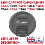 LENS CAP FOR CANON 43MM 49MM 52MM 55MM 58MM 62MM 67MM 72MM 77MM 82MM THREAD UK
