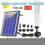 6.5W Solar Water Fountain,Upgraded Solar Pond Pump With 1500 mAh Battery Garden