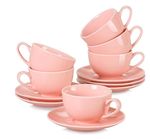Pink Ceramic Cup Set Coffee Tea Mugs Elegant Drinkware Kitchen Gift Set
