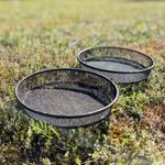 Bird Feeding Station Metal Seed Mesh Dish Feeder Tray Replacement (Set of 2)