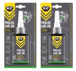 2 x K2 Retaining Compound High Temp Strength Oil Tolerant Metal Glue PROLOK 50ml