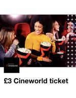 2 x Cineworld Cinema Ticket Valid: Fri Sat Sun QUICK DELIVERY - Read Description