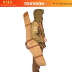 TOURBON Hunting Rifle Soft Case Canvas Gun Storage Bag Slip Padded Fleece Brown