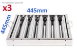3x Canopy Grease Baffle Filter Stainless Steel Kitchen Extraction Hood 445x445mm