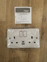 HAGER SOLLYSTA WMSS82-USB 13A DOUBLE SOCKET  USB WHITE electrical wholesale